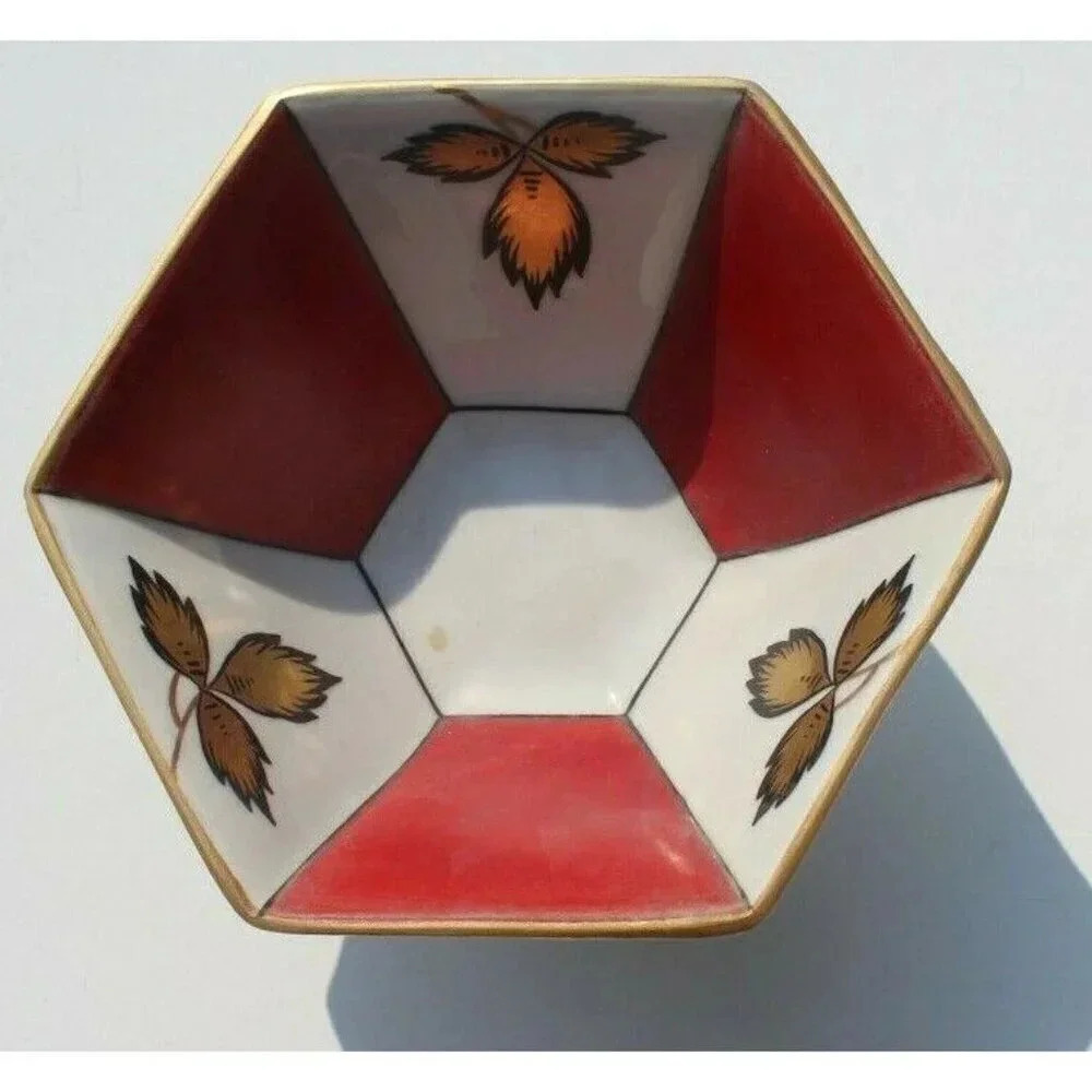 Vtg Art Deco Hollywood Mabendorf German Porcelain Footed Sugar Dish Bowl - Picture 2 of 4
